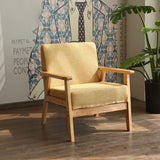 Mint Green Scratch Resistant Linen Fixed Back Arm Chair Image - 3