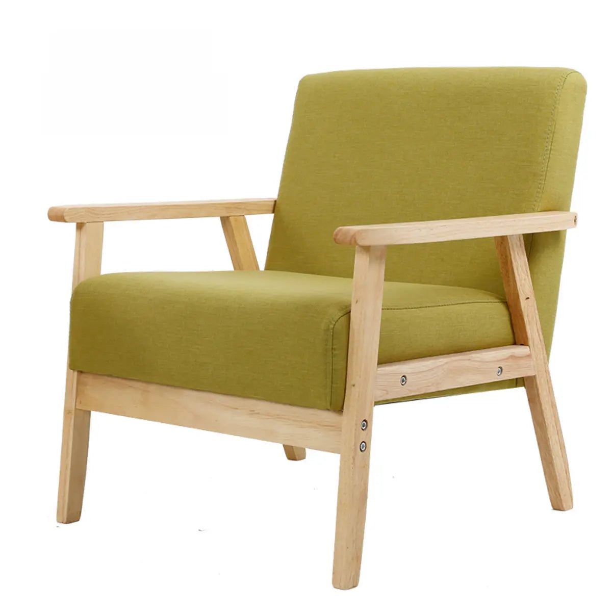 Mint Green Scratch Resistant Linen Fixed Back Arm Chair Image - 6