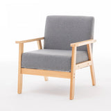 Mint Green Scratch Resistant Linen Fixed Back Arm Chair Image - 8