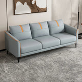 Mint Green Stain Resistant Tuxedo Arm Pillow Back Sofa Image - 11