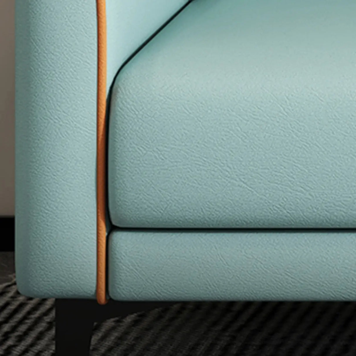 Mint Green Stain Resistant Tuxedo Arm Pillow Back Sofa Image - 14