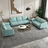 Mint Green Stain Resistant Tuxedo Arm Pillow Back Sofa Image - 3