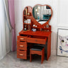 Mirrored Storage Wood Heart Kids Vanity Set with Stool Image - 5