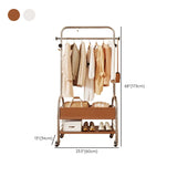 Mobile Metal Freestanding Basket Coat Rack with Shelves #size