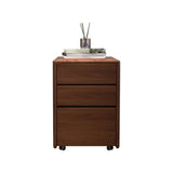 Mobile Vertical Short Wood Filing Cabinet with Drawers Image - 5