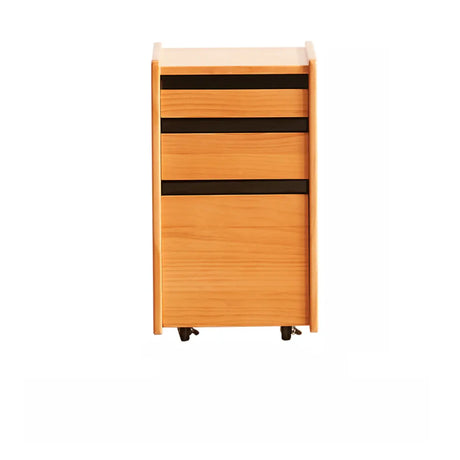 Mobile Vertical Wood Drawers Filing Cabinet with Wheels Image - 2