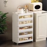 Mobile White Tip Resistant Kids Nightstand with Drawers Image - 1