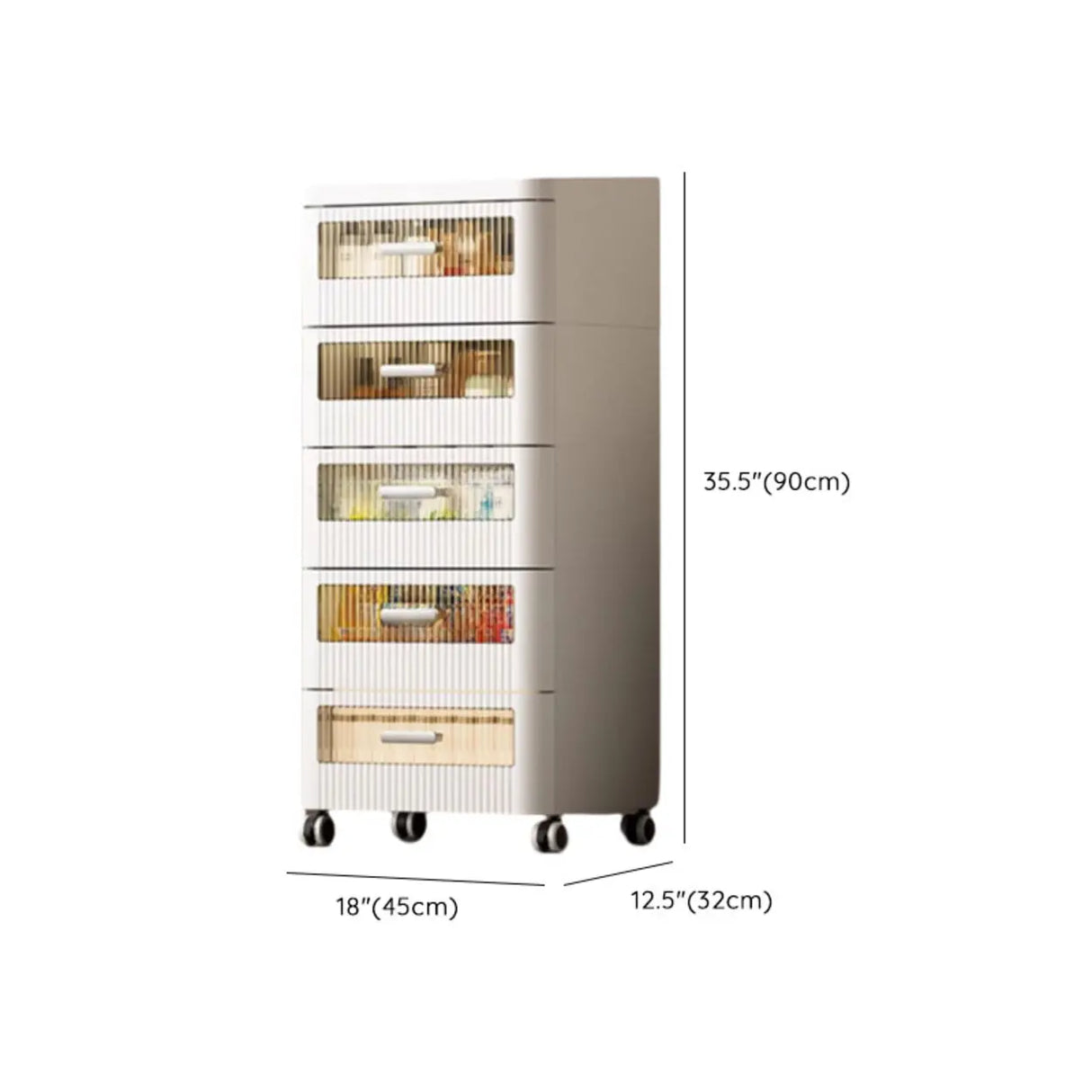 Mobile White Tip Resistant Kids Nightstand with Drawers Image - 17