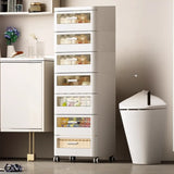 Mobile White Tip Resistant Kids Nightstand with Drawers Image - 9