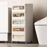 Mobile White Tip Resistant Kids Nightstand with Drawers Image - 5