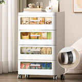 Mobile White Tip Resistant Kids Nightstand with Drawers Image - 6