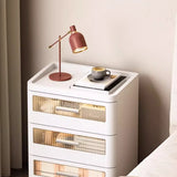 Mobile White Tip Resistant Kids Nightstand with Drawers Image - 12