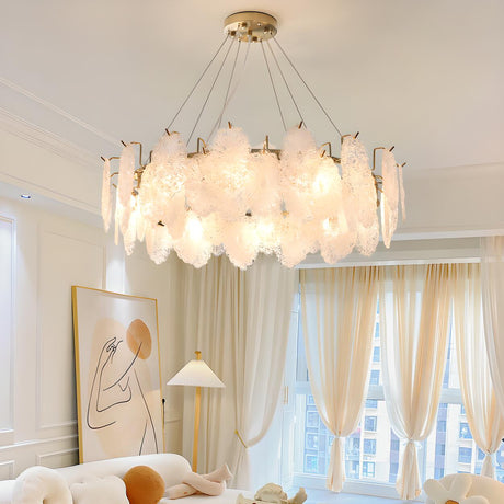Modern 2 Tiers Clear Glass Circular Crystal Chandelier Image - 2