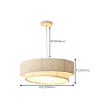Modern 2 Tiers Fabric Drum Chandelier Adjustable Height Image - 16