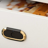 Modern 3-Drawer Leather White Nightstand with Lighting Image - 8