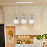 Modern 3-Light Adjustable Sliver Globe Island Light Image - 4