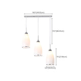 Modern 3-Light White Glass Pendant Island Lighting #size