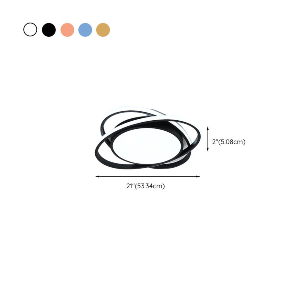 Modern 3 Lights Gold Metal Circle LED Flush Mount Light 