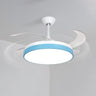 Modern 4 Blades Simple White Round Ceiling Fan Light Image - 8