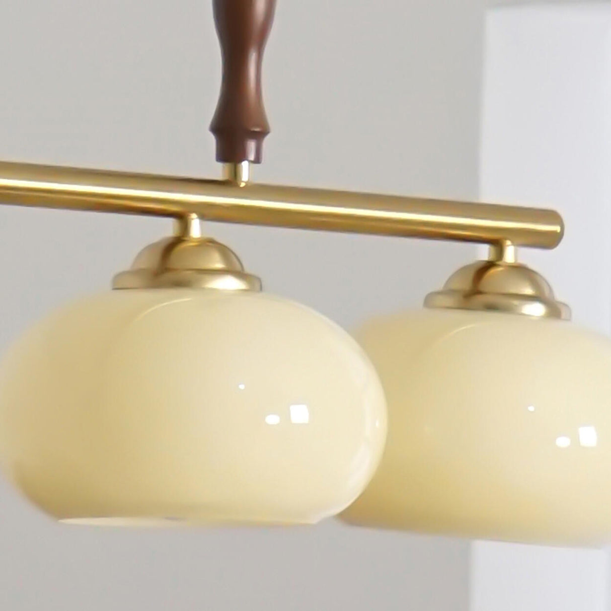 Modern 4-Light Glass Globe Wood Island Pendant Light Image - 10