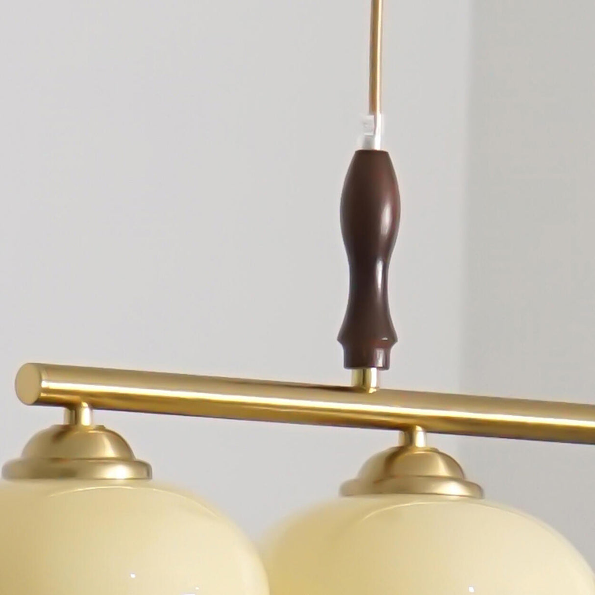 Modern 4-Light Glass Globe Wood Island Pendant Light Image - 11