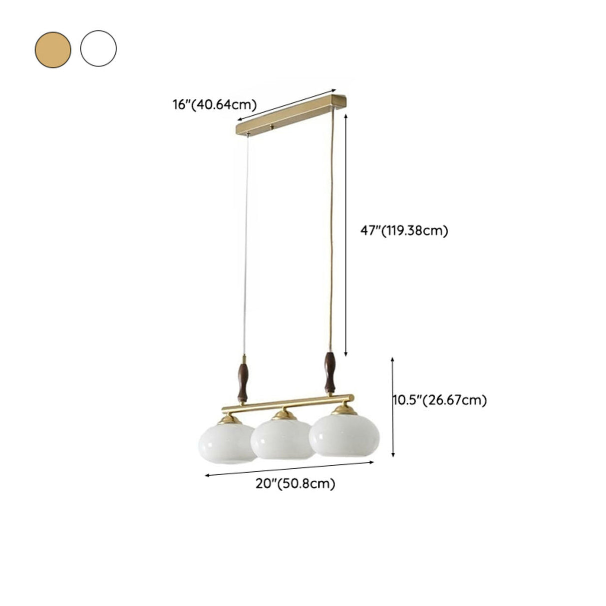 Modern 4-Light Glass Globe Wood Island Pendant Light 
