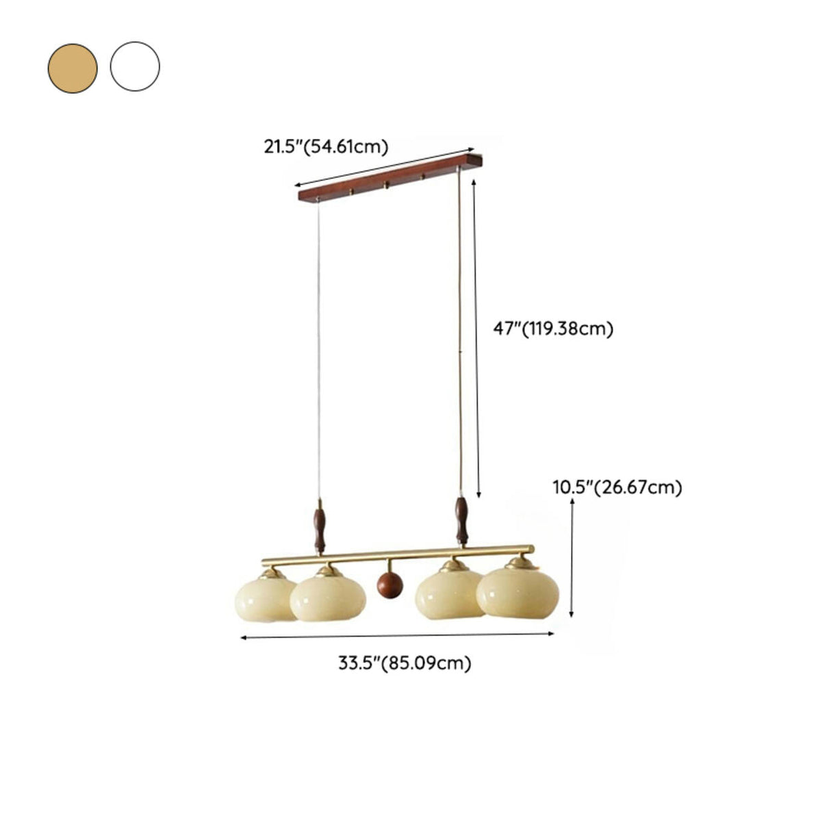 Modern 4-Light Glass Globe Wood Island Pendant Light Image - 14
