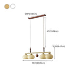 Modern 4-Light Glass Globe Wood Island Pendant Light Image - 14