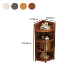 Modern 4 Open Shelves Rubberwood Corner Bookshelf #size