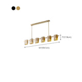 Modern 5-Light Square Glass Island Ceiling Light Image - 14