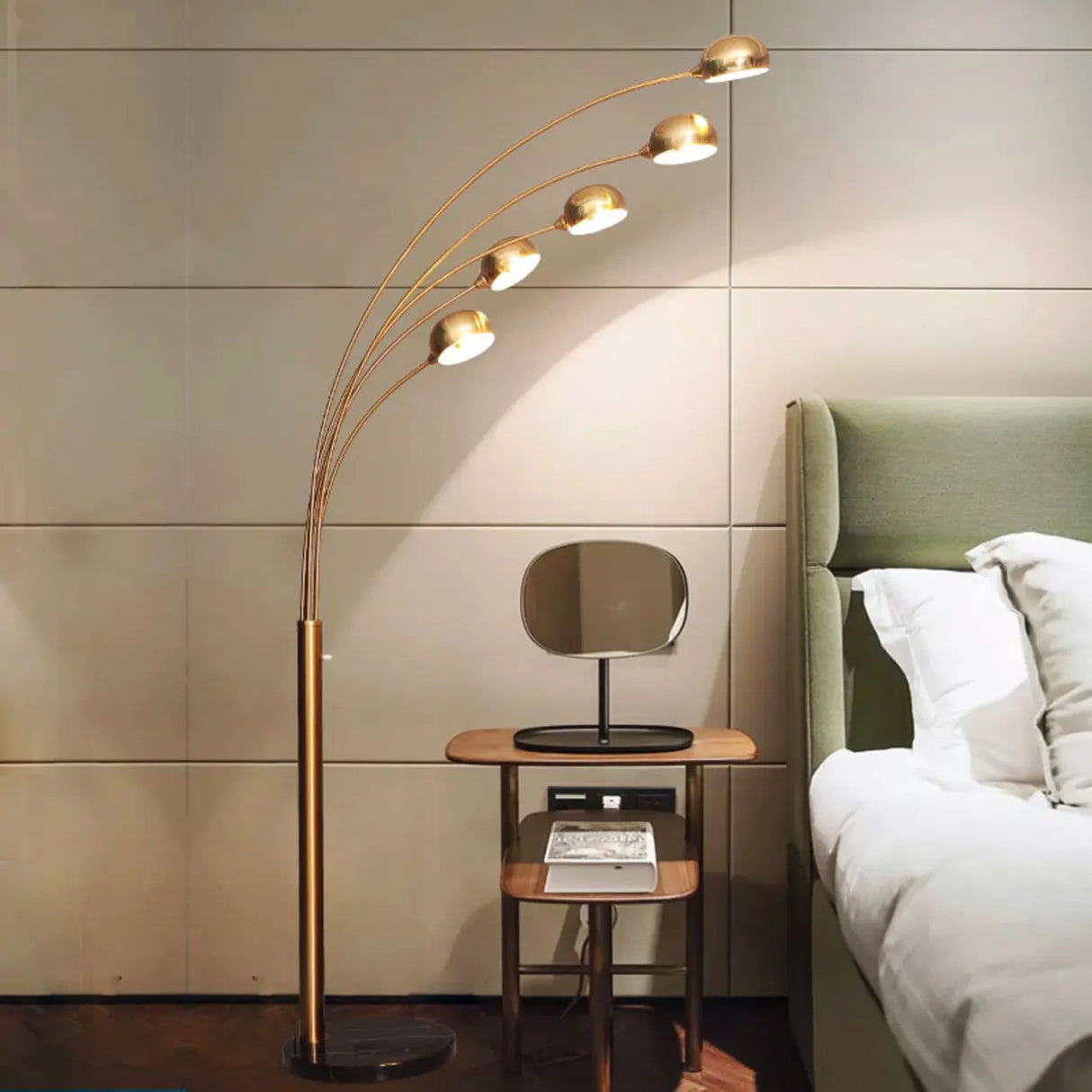 Modern 5-Light Stainless Steel Dome Tree Arc Floor Lamp Image - 2