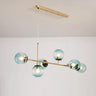 Modern 6-Light Globe Glass Kitchen Island Chandelier Image - 5