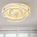 Modern 7 Blade Flower Dimming Ceiling Fan with Light Image - 22