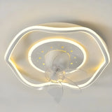 Modern 7 Blade Geometric Ceiling Fan with LED Light Image - 9