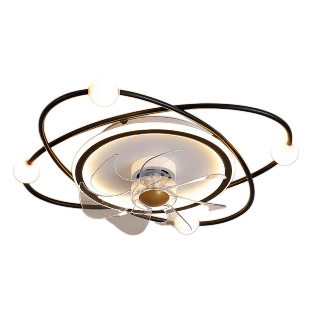 Modern 7 Blades Elliptic Rings Ceiling Fan with Lights Image - 5