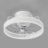 Modern 7 Clear Blades Round Ceiling Fan with LED Light Image - 14