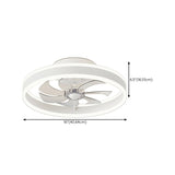Modern 7 Clear Blades Round Ceiling Fan with LED Light Image - 18