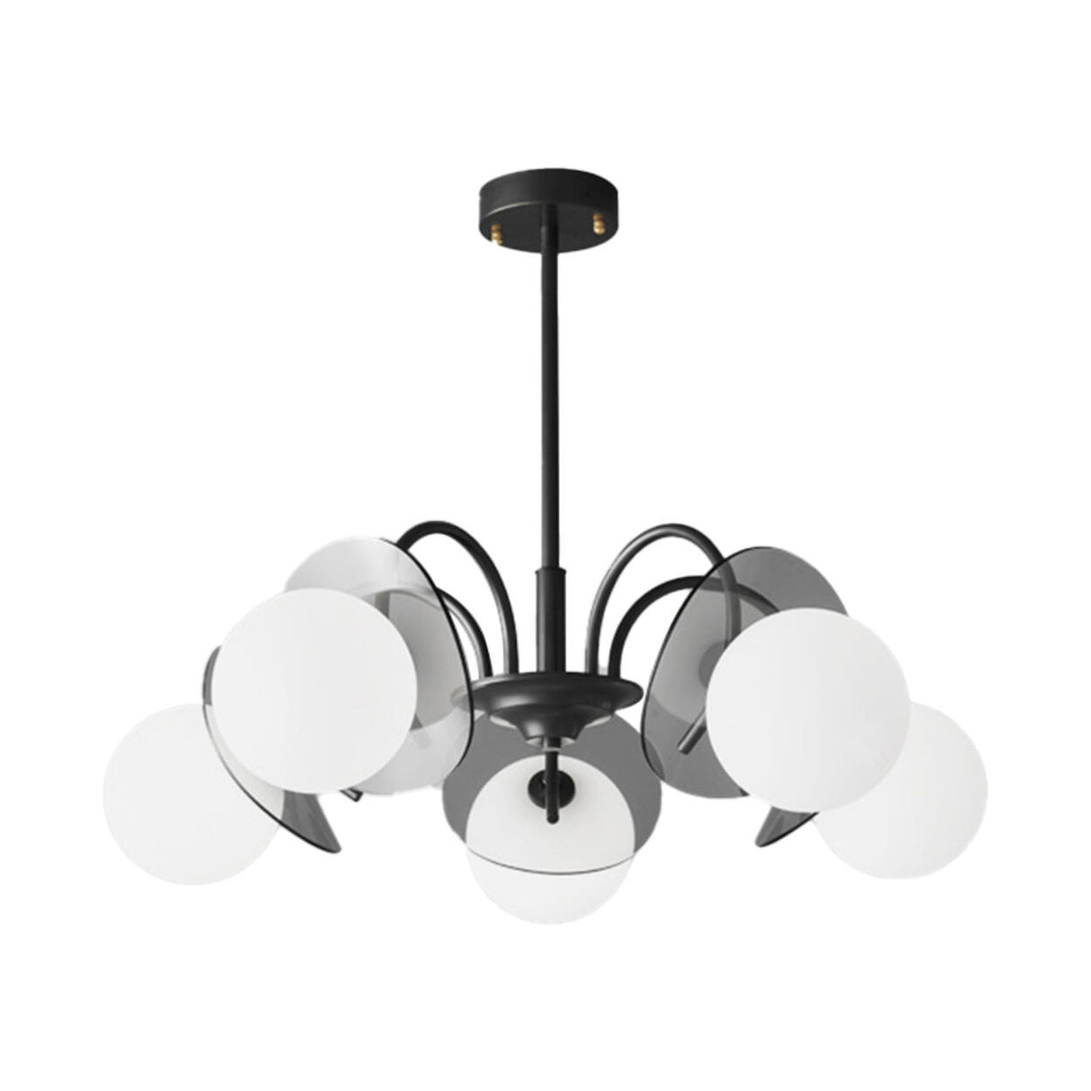 Modern 8-Light Black Metal Ball Glass Chandelier  Image - 10