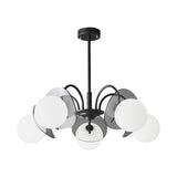 Modern 8-Light Black Metal Ball Glass Chandelier  Image - 10
