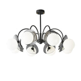Modern 8-Light Black Metal Ball Glass Chandelier  Image - 5