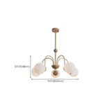 Modern 8-Light Gold White Glass Swirl Globes Chandelier #size