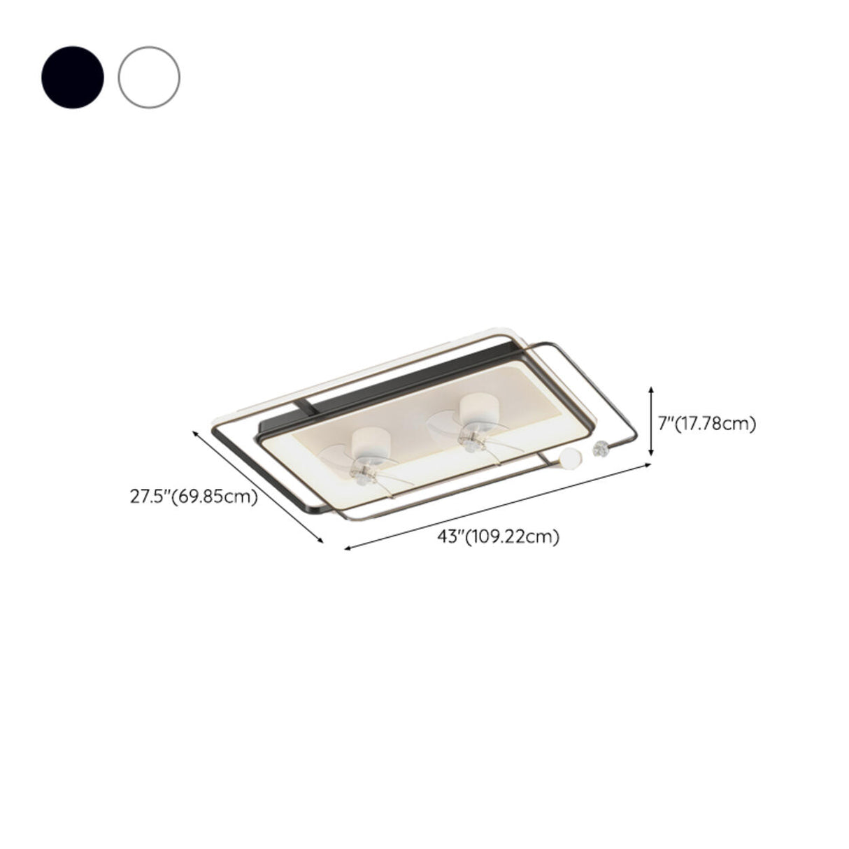 Modern ABS Blades Stepless Dimming Ceiling Fan Light 