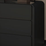 Modern Abstract Black Wood Bedroom LED Mirror Makeup Vanity Image - 12