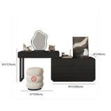 Modern Abstract Black Wood Bedroom LED Mirror Makeup Vanity Image - 28