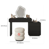 Modern Abstract Black Wood Bedroom LED Mirror Makeup Vanity Image - 40