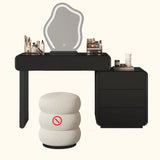 Modern Abstract Black Wood Bedroom LED Mirror Makeup Vanity Image - 5