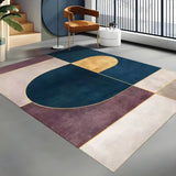 Modern Abstract Polyester Black and Gold Area Rug Image - 12