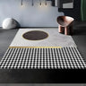 Modern Abstract Polyester Black and Gold Area Rug Image - 3
