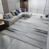 Modern Abstract Polyester Gray Large Anti-Slip Area Rug Image - 10