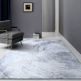 Modern Abstract Polyester Gray Large Anti-Slip Area Rug Image - 4